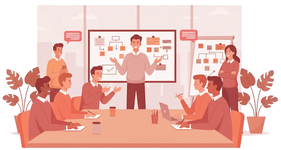 Team collaborating in a workshop session