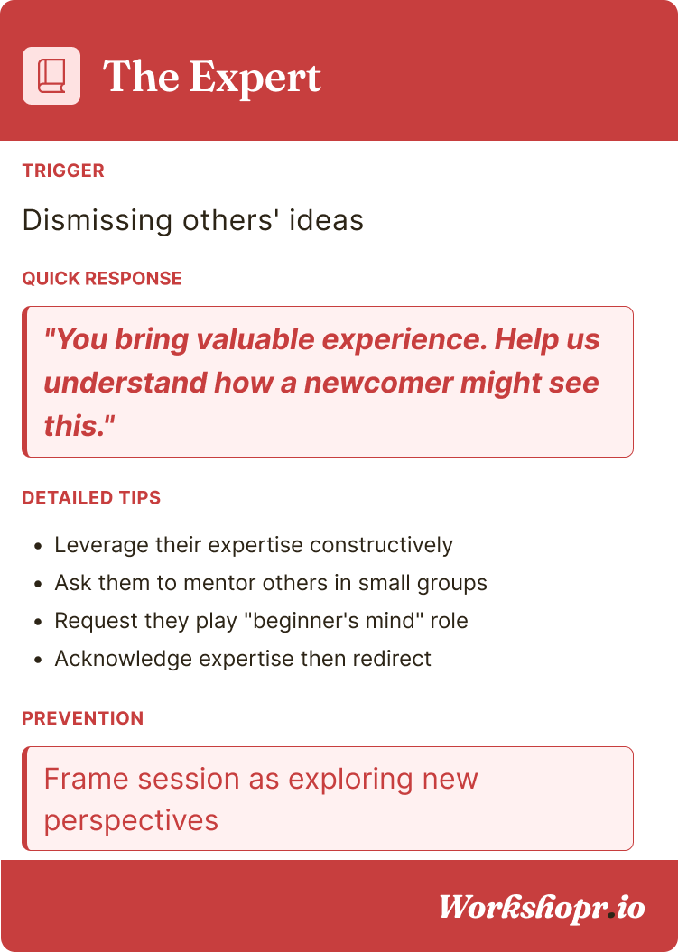 The Expert card, back